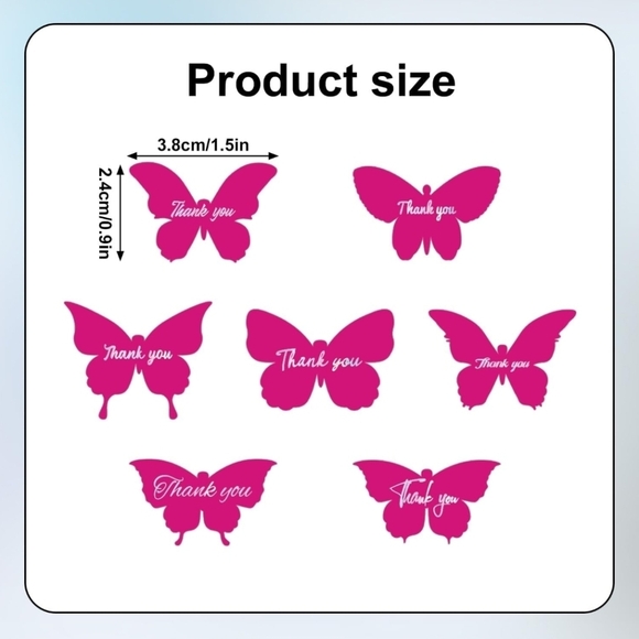 Butterfly Thank You Stickers - Picture 2 of 4